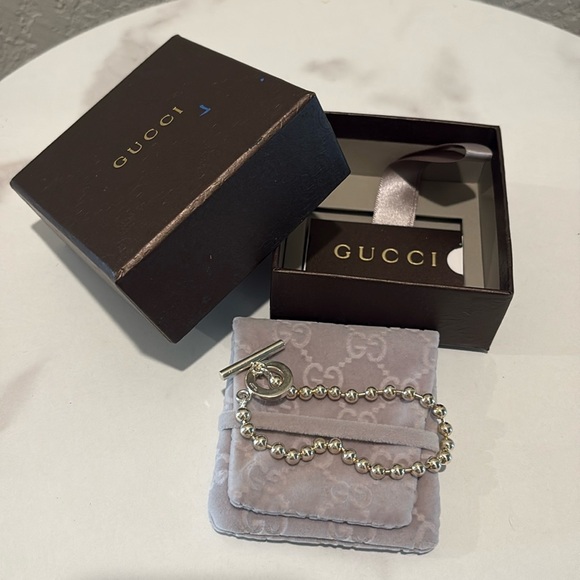 GUCCI Ball Chain Bracelet 925 Silver - Picture 1 of 11